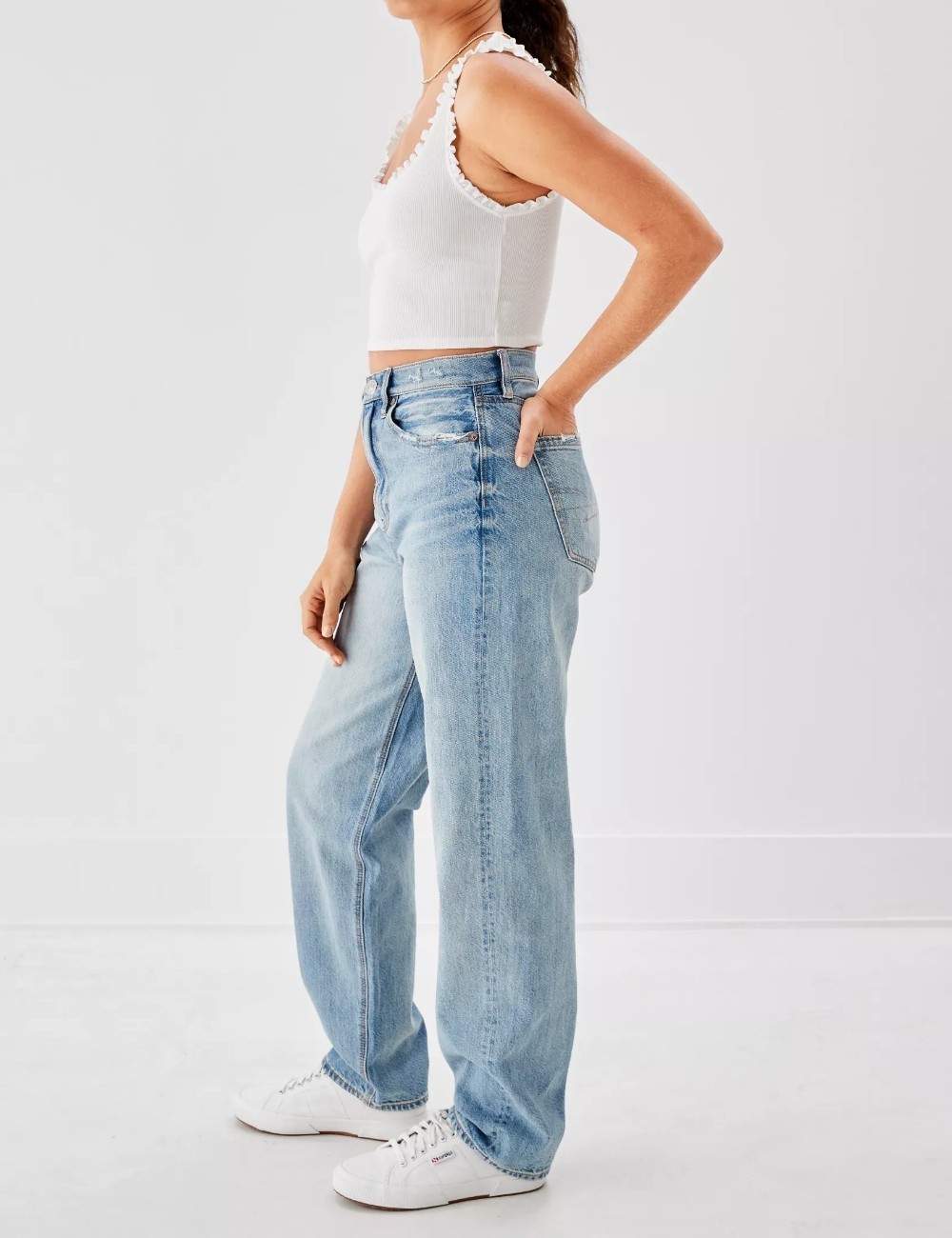 Blugi American Eagle, albastru - 1 | YEO