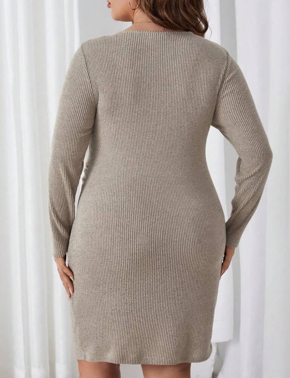 Rochie scurta SHEIN Maternity Plus, bej - 1 | YEO