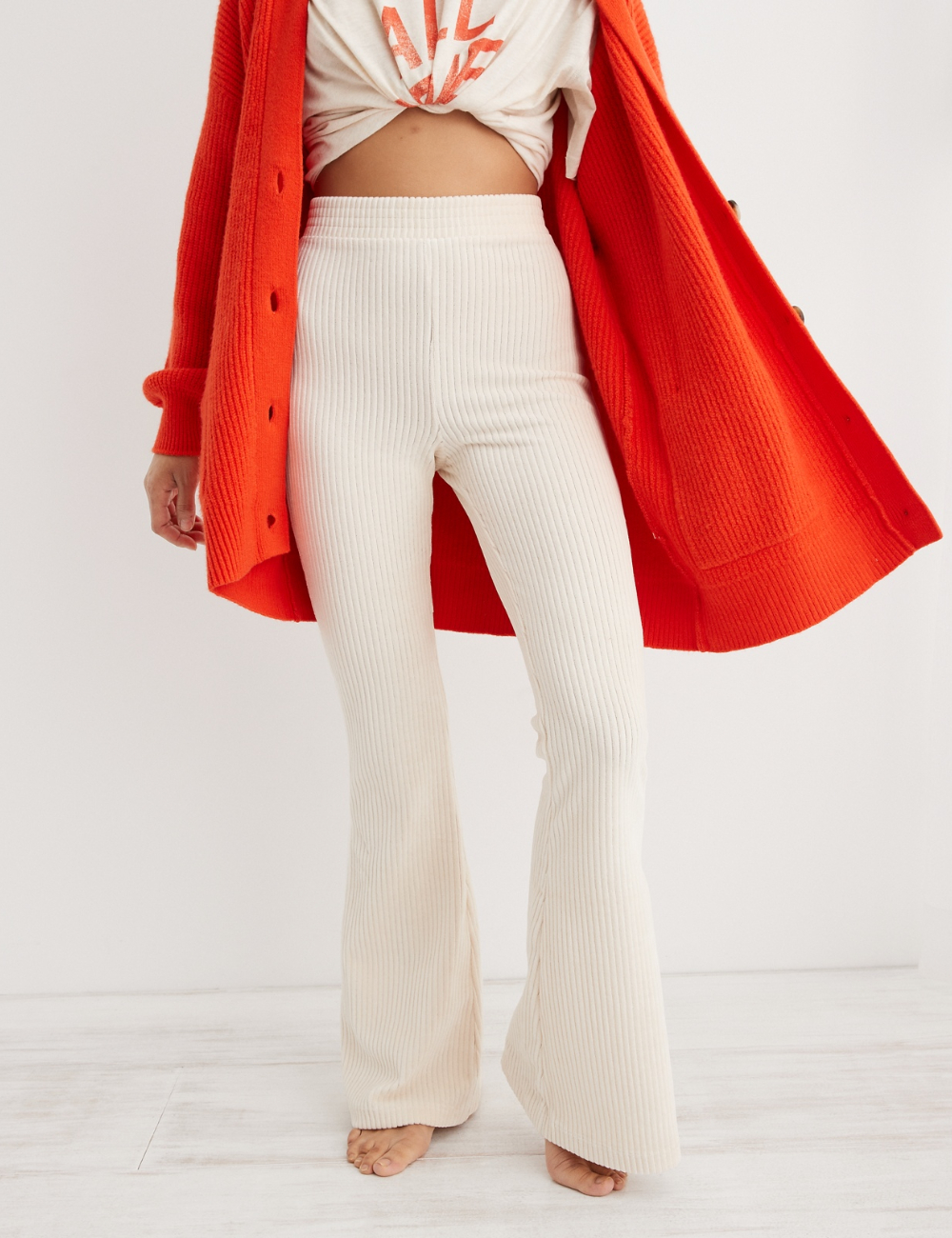 Pantaloni aerie, crem