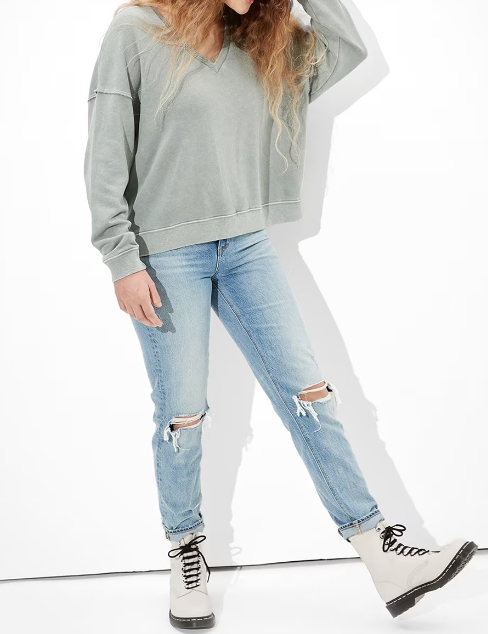 Bluza American Eagle, gri - 1 | YEO