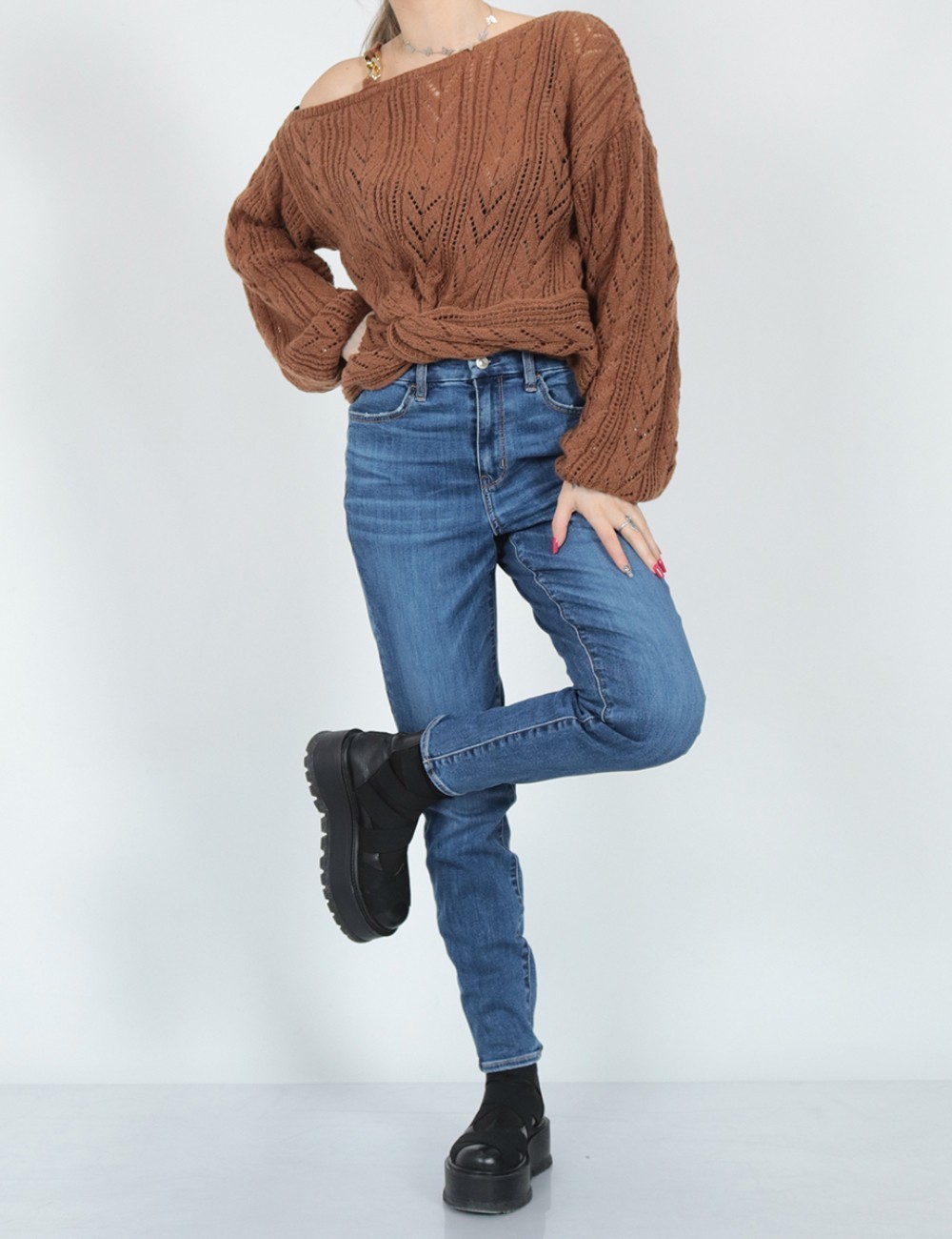 Blugi American Eagle, albastru - 1 | YEO