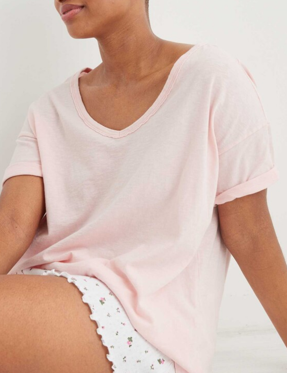 Tricou oversize aerie, roz