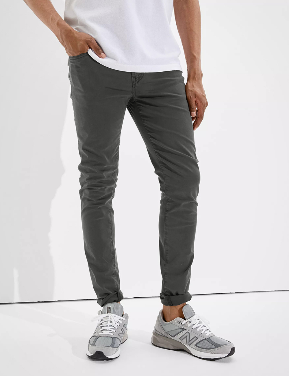 Pantaloni American Eagle, gri