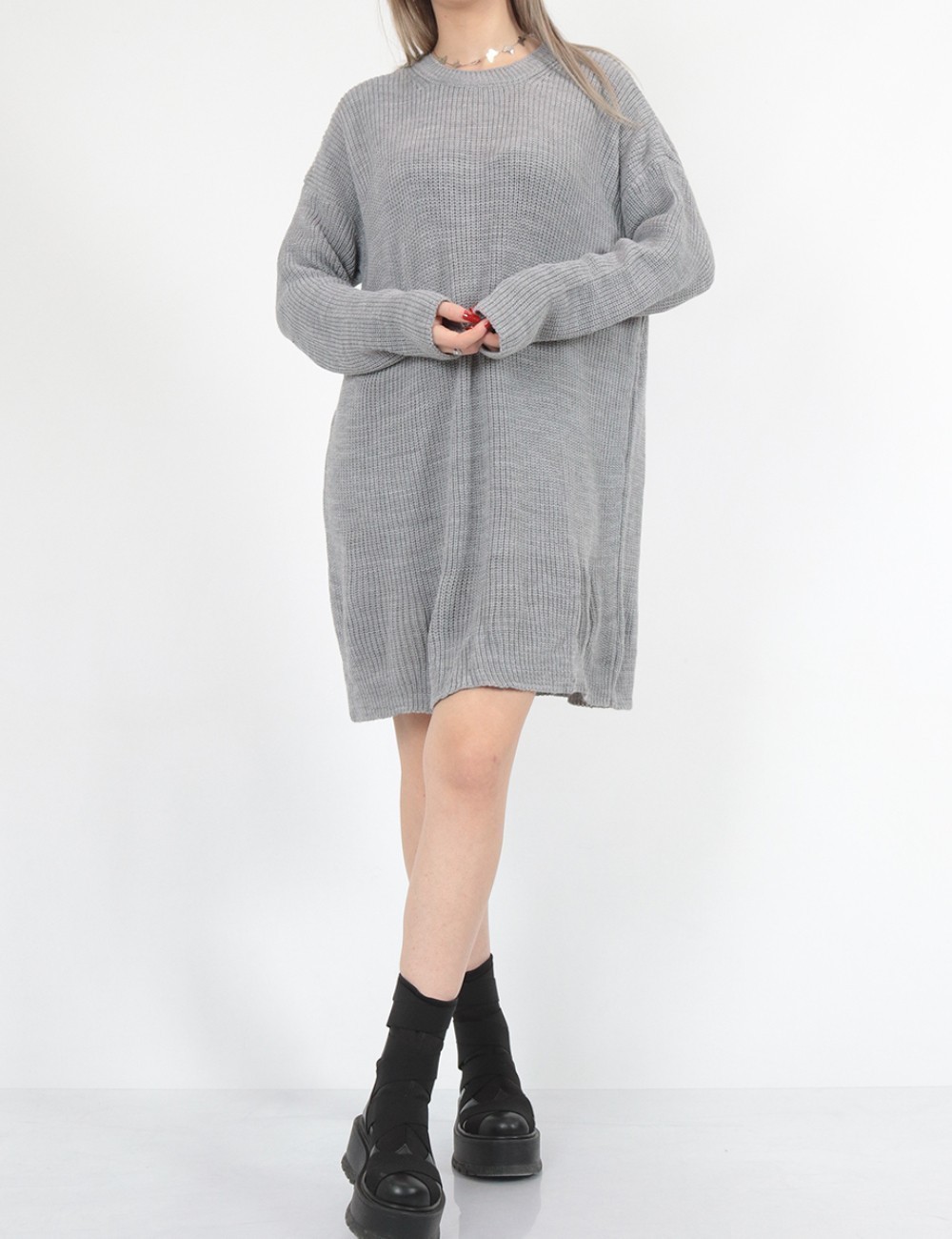 Rochie scurta SHEIN, gri - 1 | YEO
