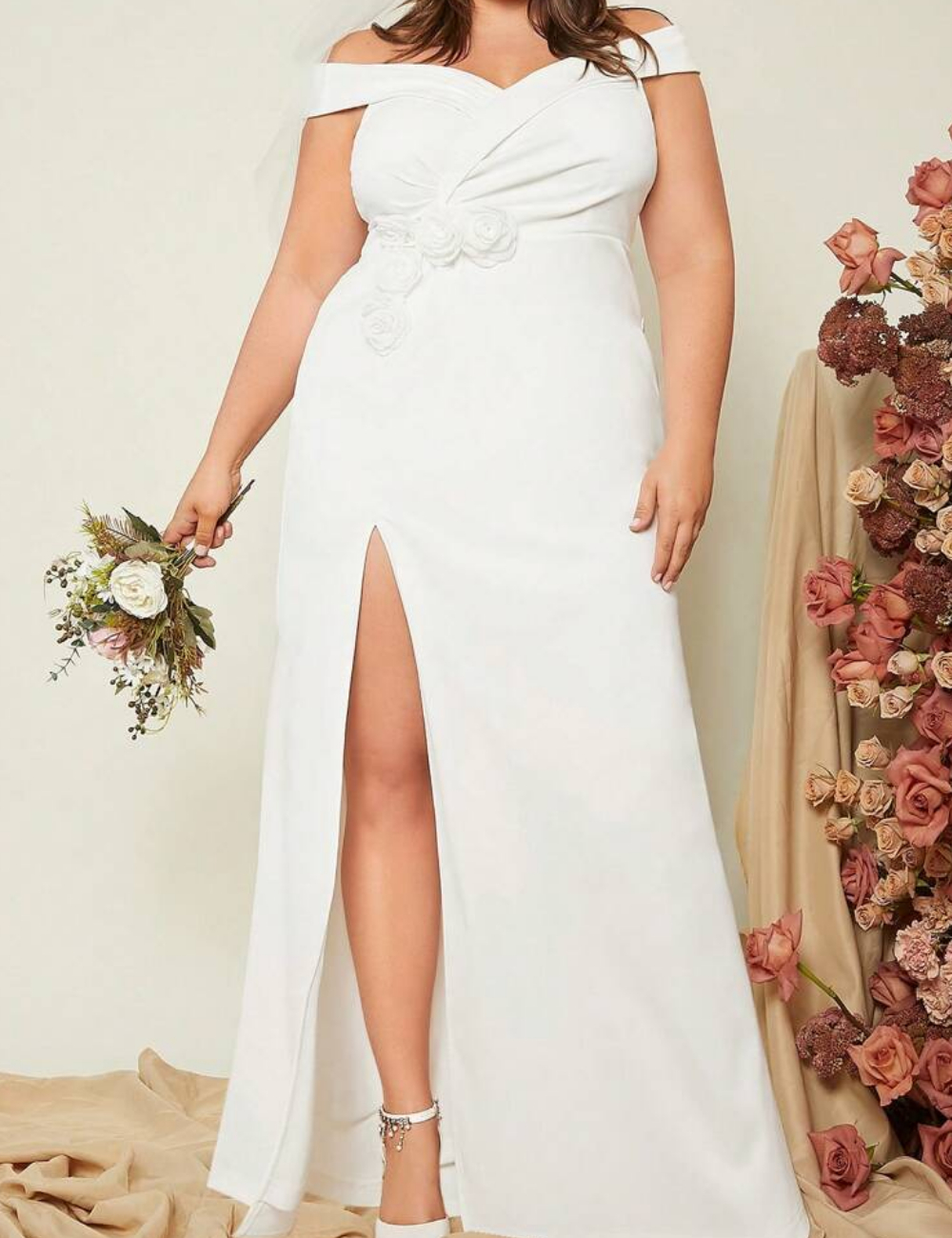 Rochie lunga SHEIN CURVE, alb