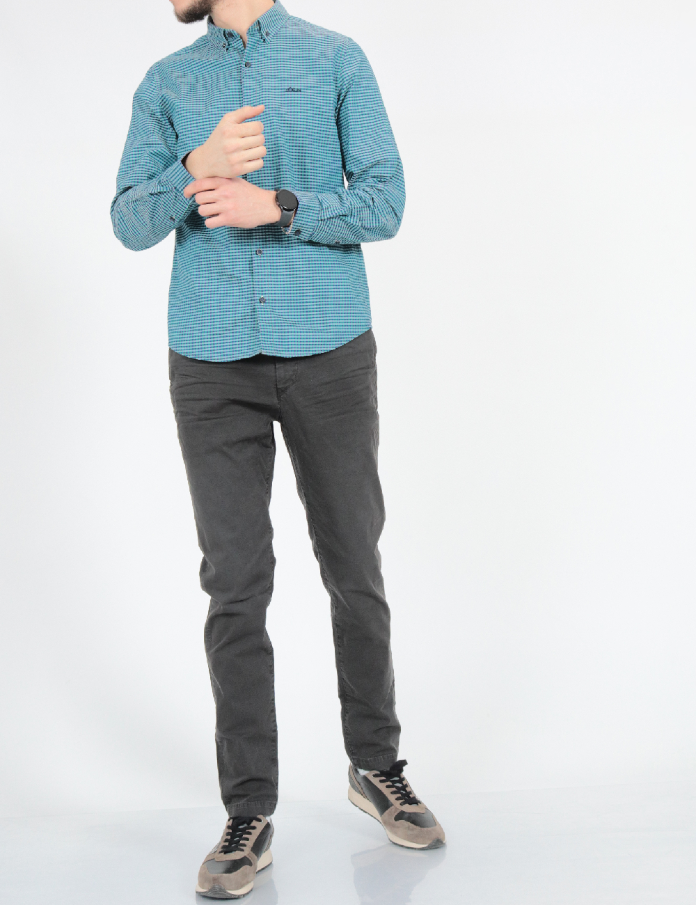 Pantaloni American Eagle, gri inchis