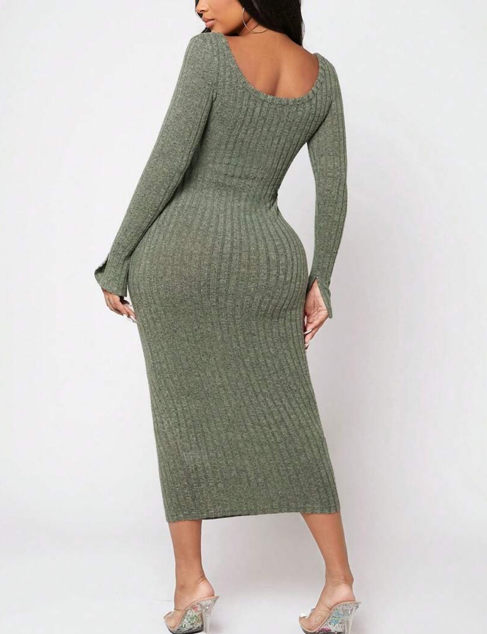 Rochie lunga SHEIN, verde - 1 | YEO