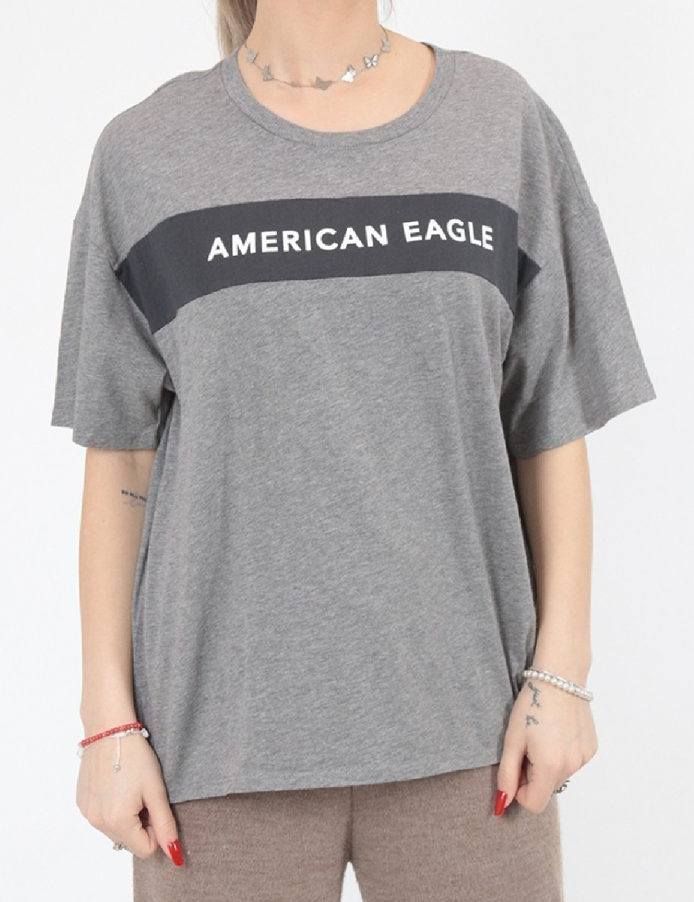 Tricou American Eagle, gri