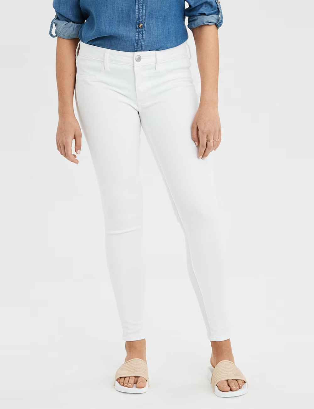 Blugi American Eagle, alb