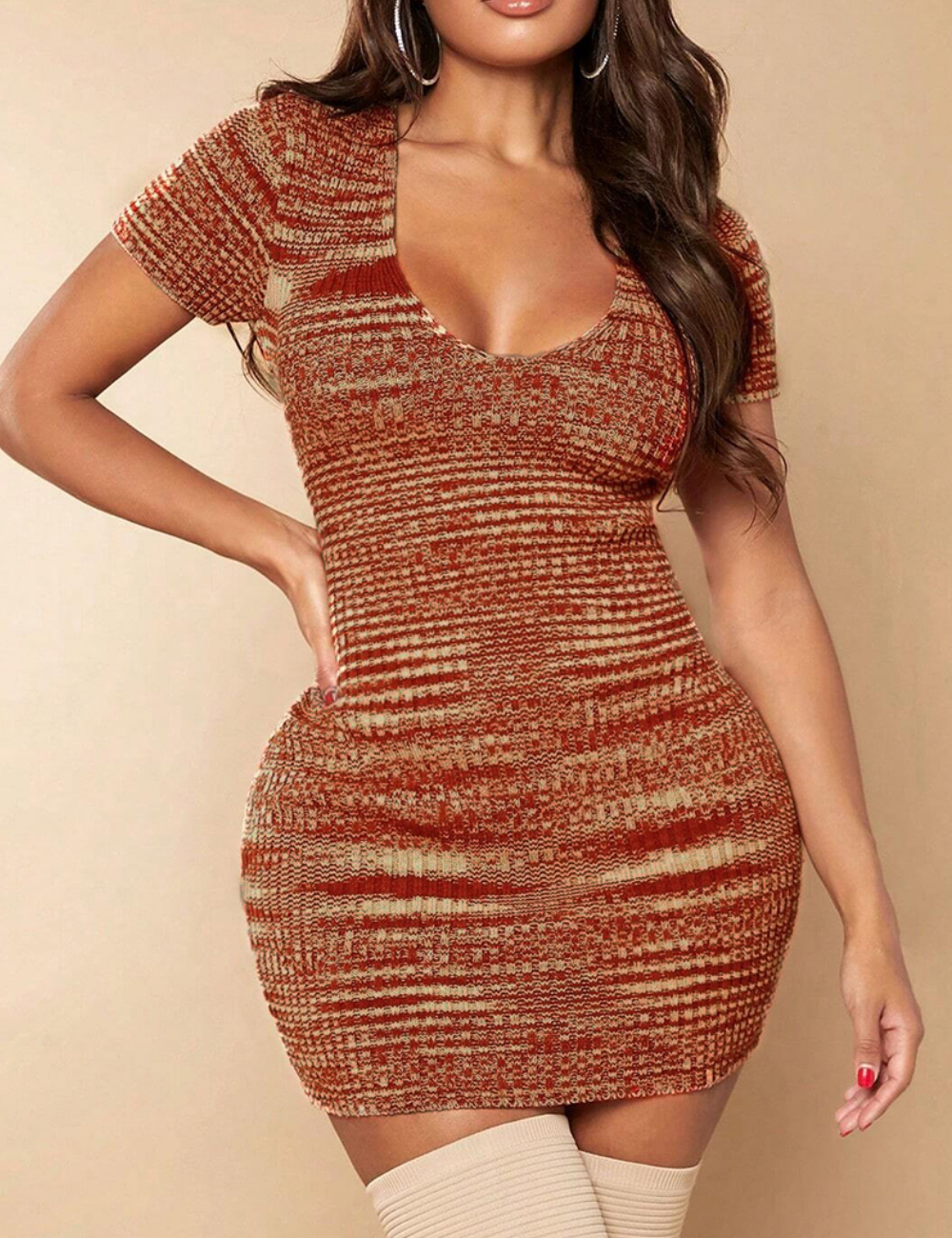 Rochie scurta SHEIN, maro