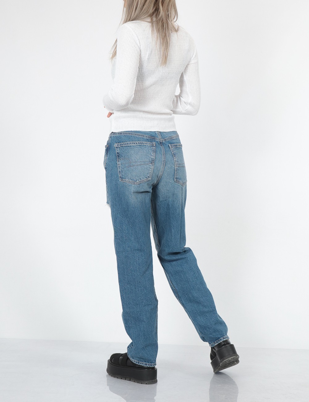 Blugi American Eagle, albastru - 1 | YEO