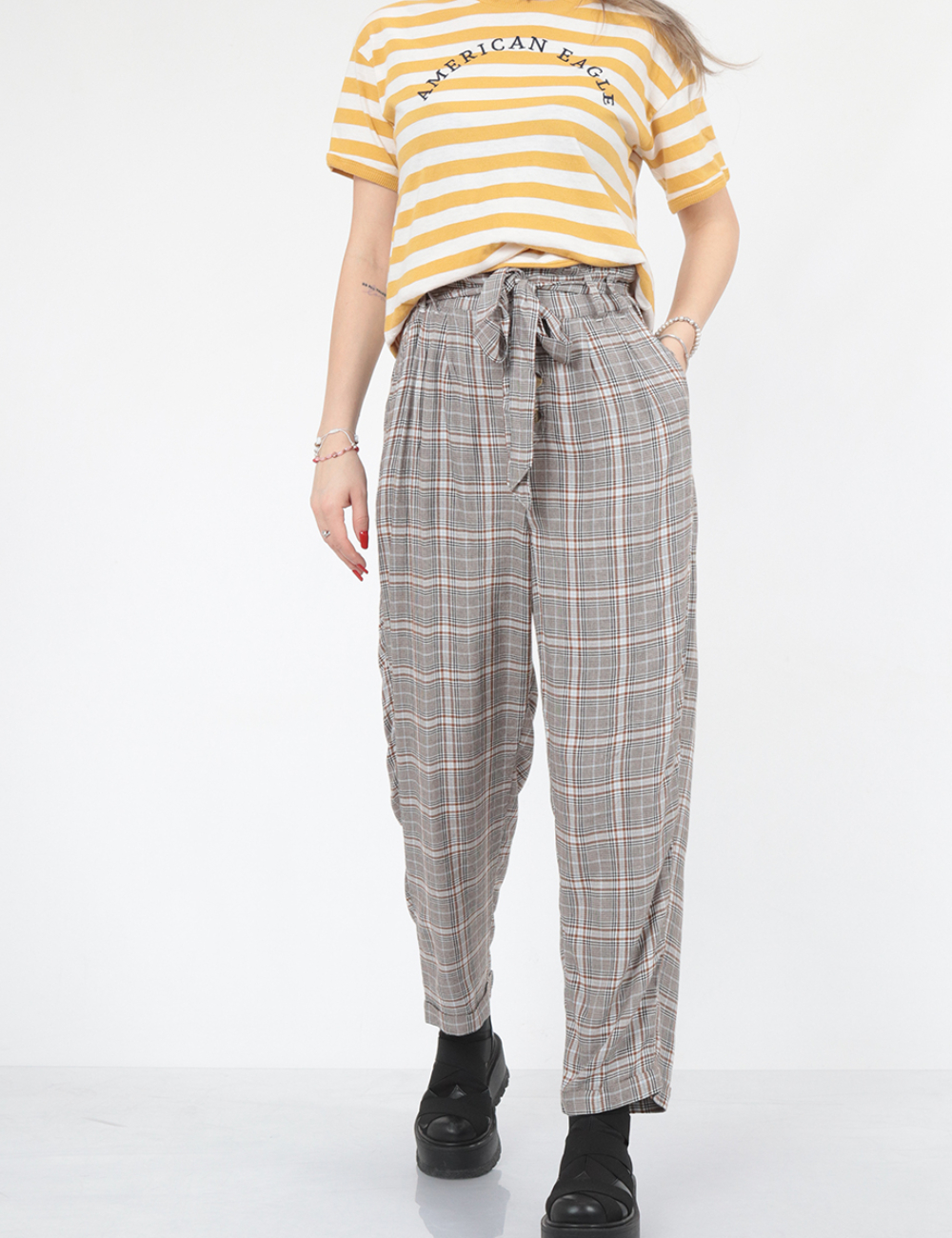 Pantaloni American Eagle, maro