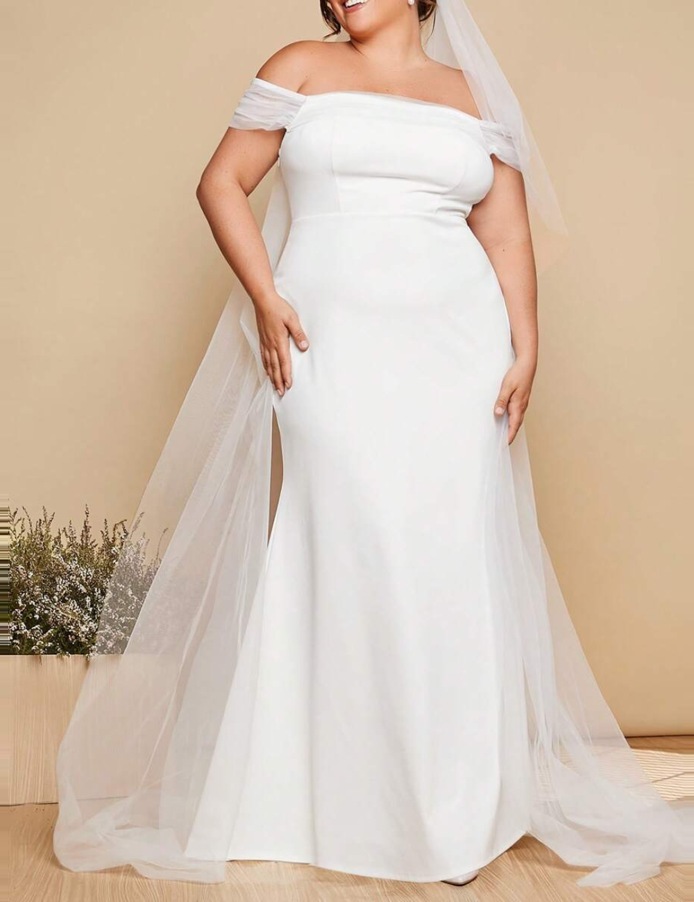 Rochie lunga SHEIN CURVE, alb
