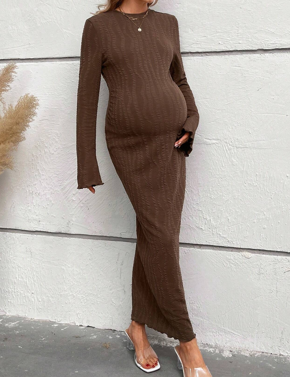 Rochie lunga shein maternity, maro