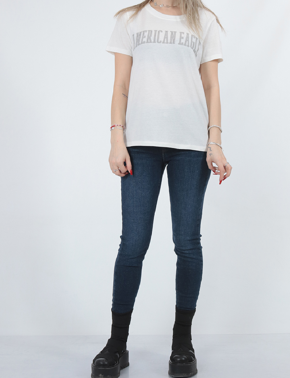 Tricou American Eagle, alb