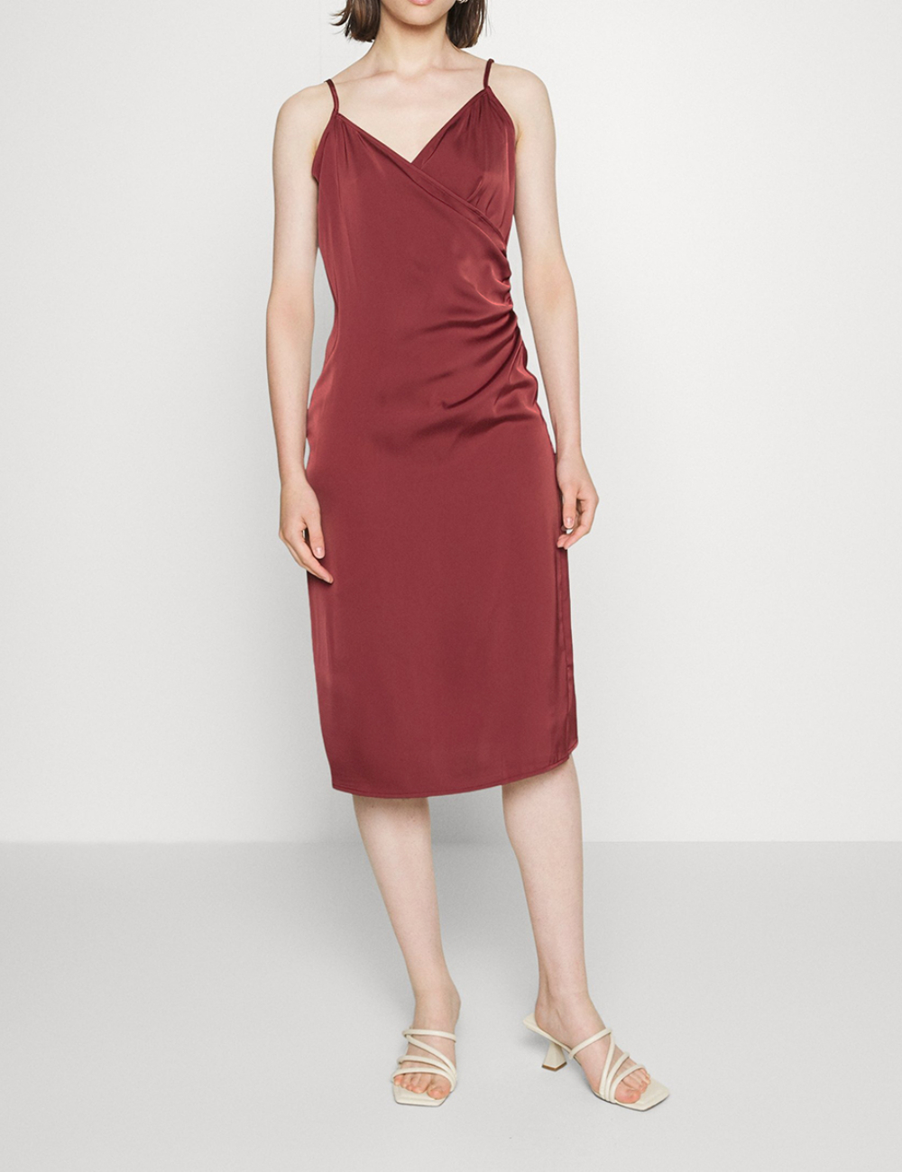 Rochie medie Vila, visiniu