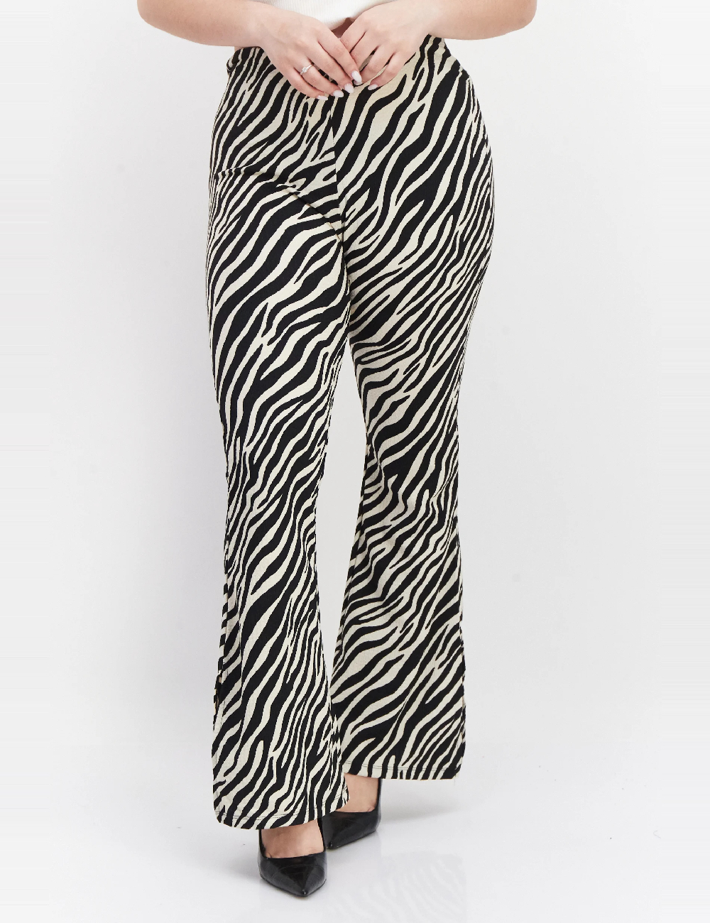 Pantaloni River Island, alb-negru