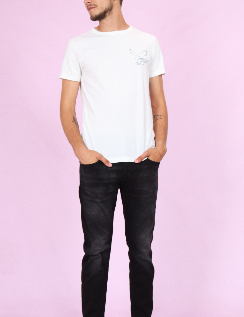 Tricou American Eagle, alb