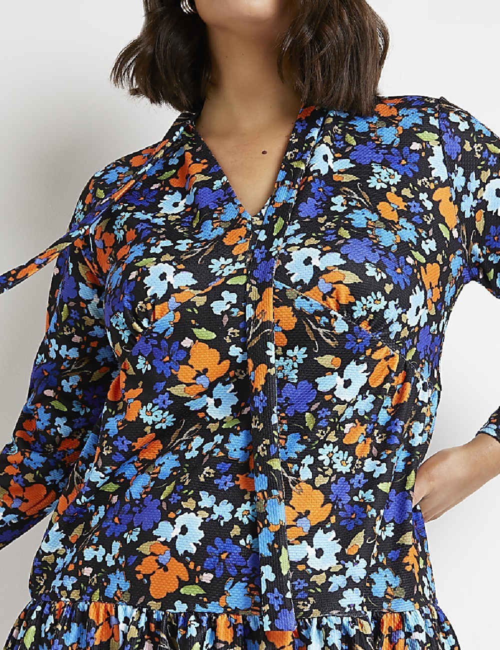 Rochie scurta River Island Plus Size, imprimeu floral - 1 | YEO