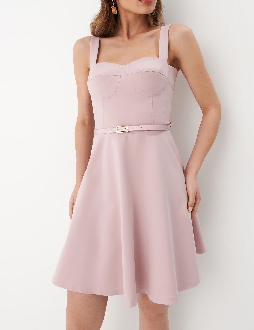 Rochie scurta Mohito, roz pudra - 1 | YEO