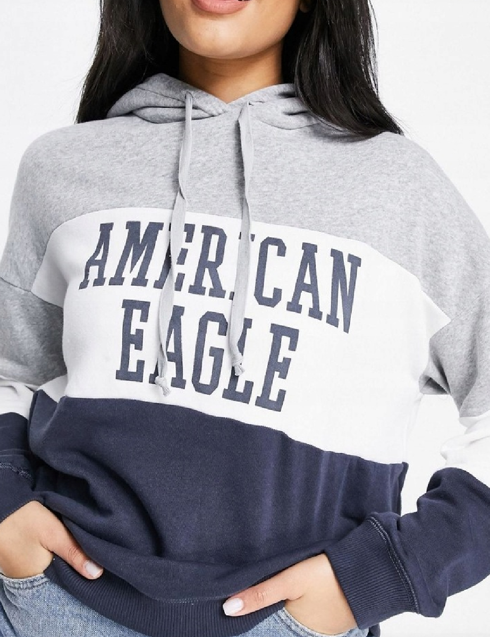 Hanorac Oversize American Eagle, gri
