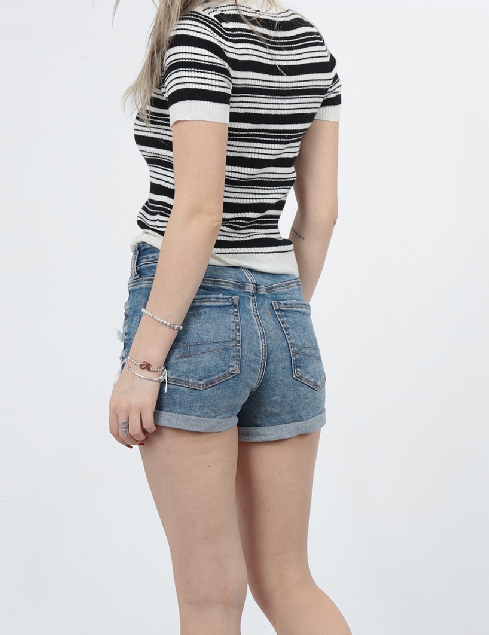 Pantaloni scurti American Eagle, albastru - 1 | YEO