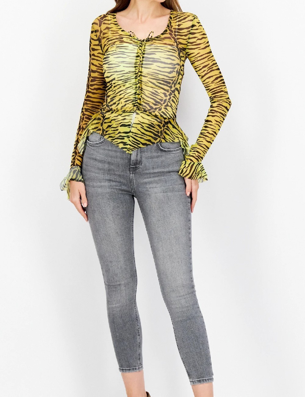 Bluza River Island, galben/negru - 1 | YEO