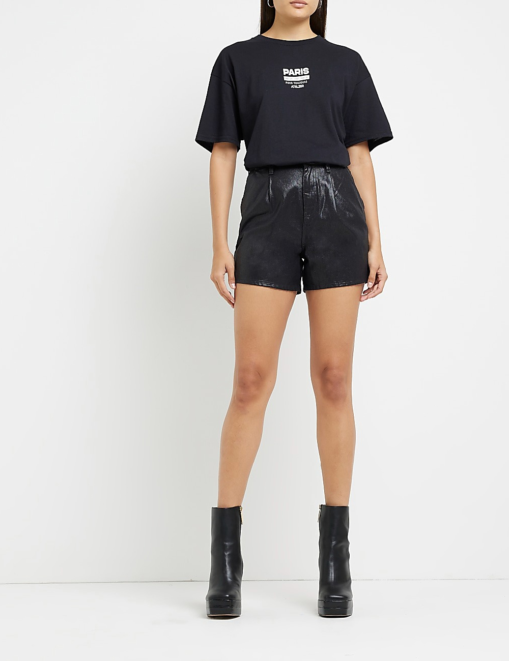 Pantaloni scurti River Island, negru