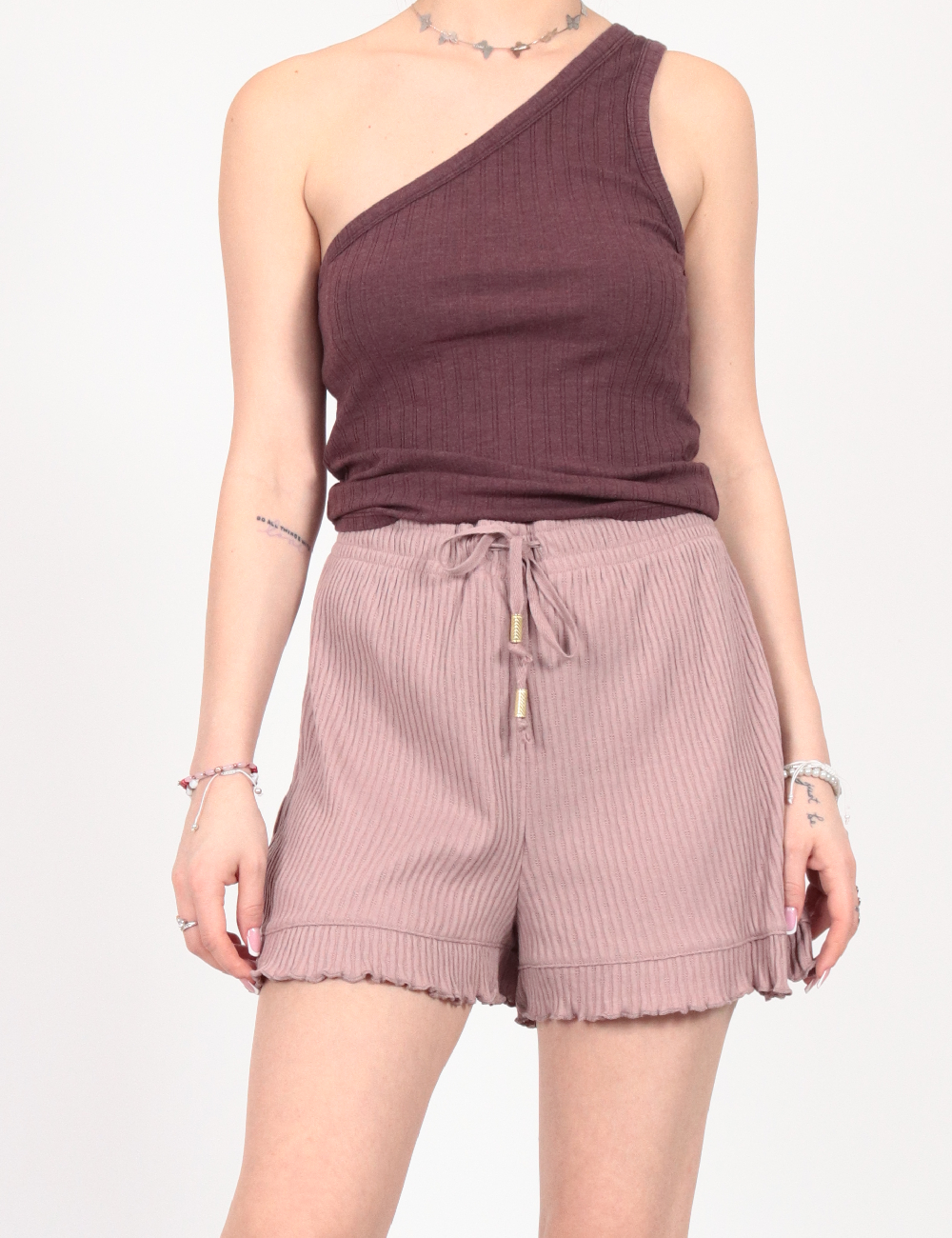 Pantaloni scurti River Island, roz pudra