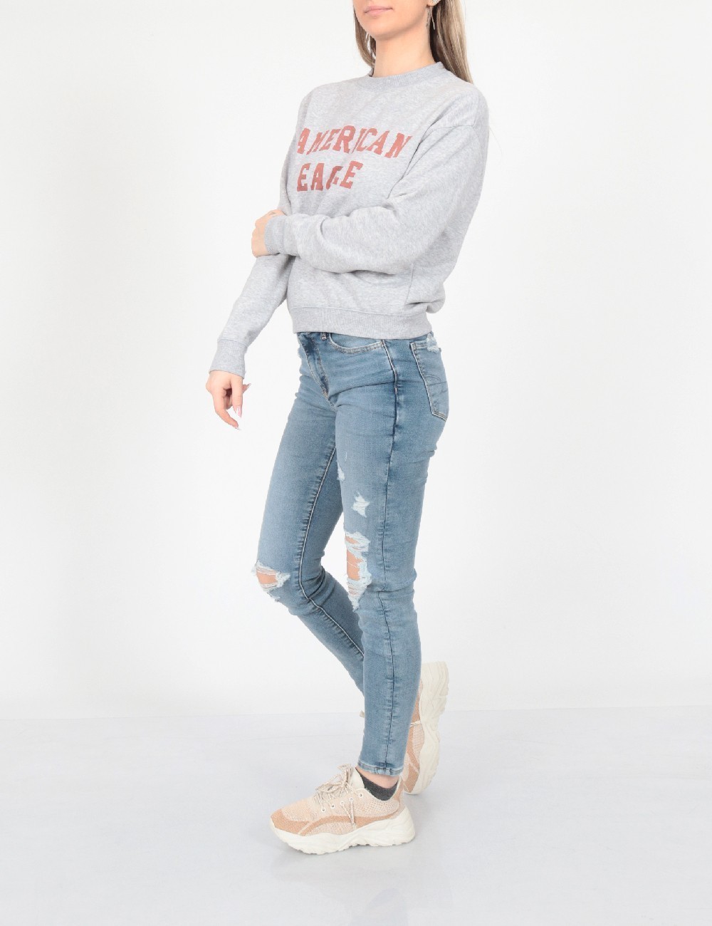 Bluza American Eagle, gri - 1 | YEO