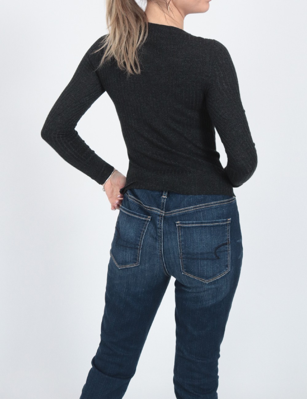 Bluza American Eagle, gri inchis - 1 | YEO