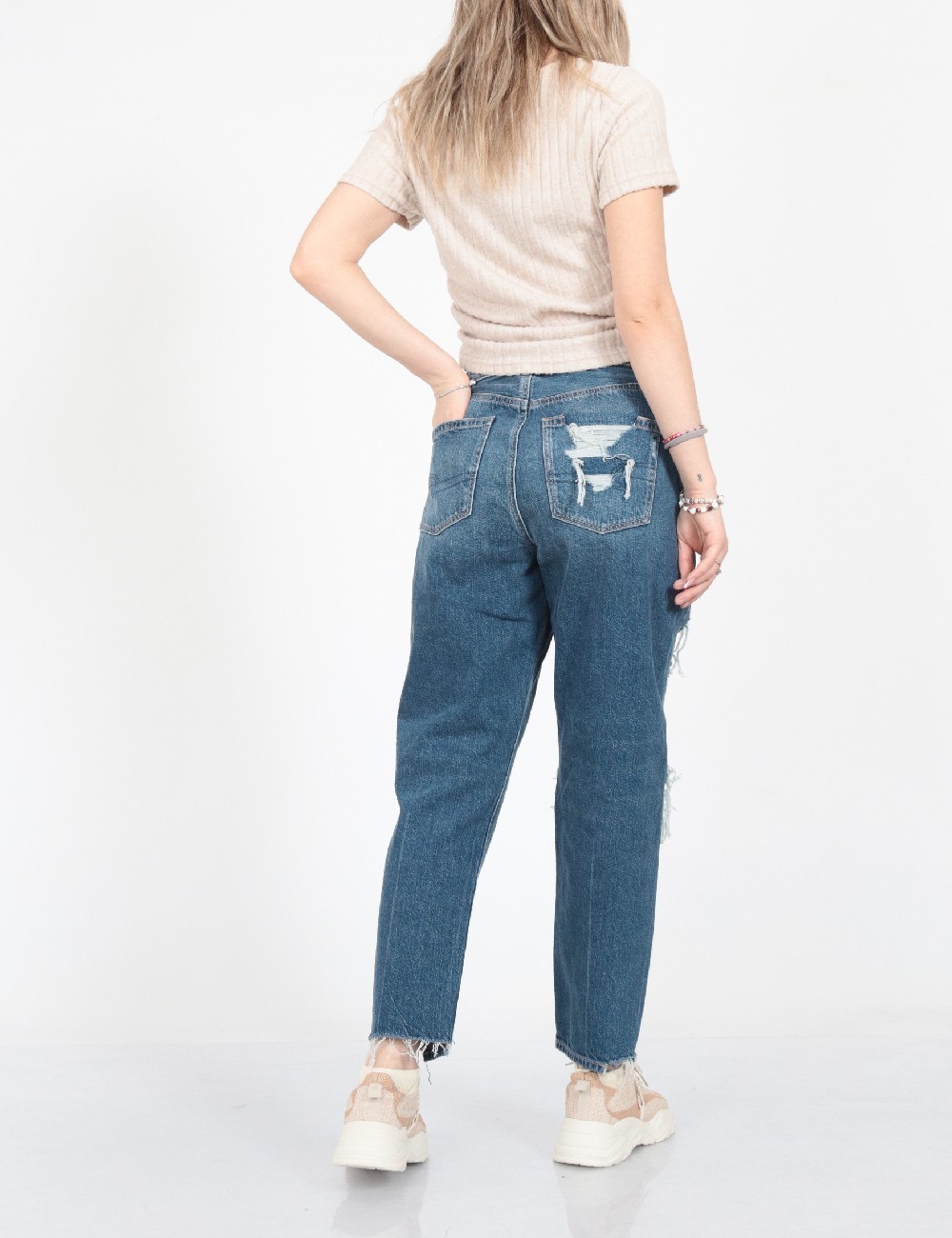 Blugi American Eagle, albastru - 1 | YEO