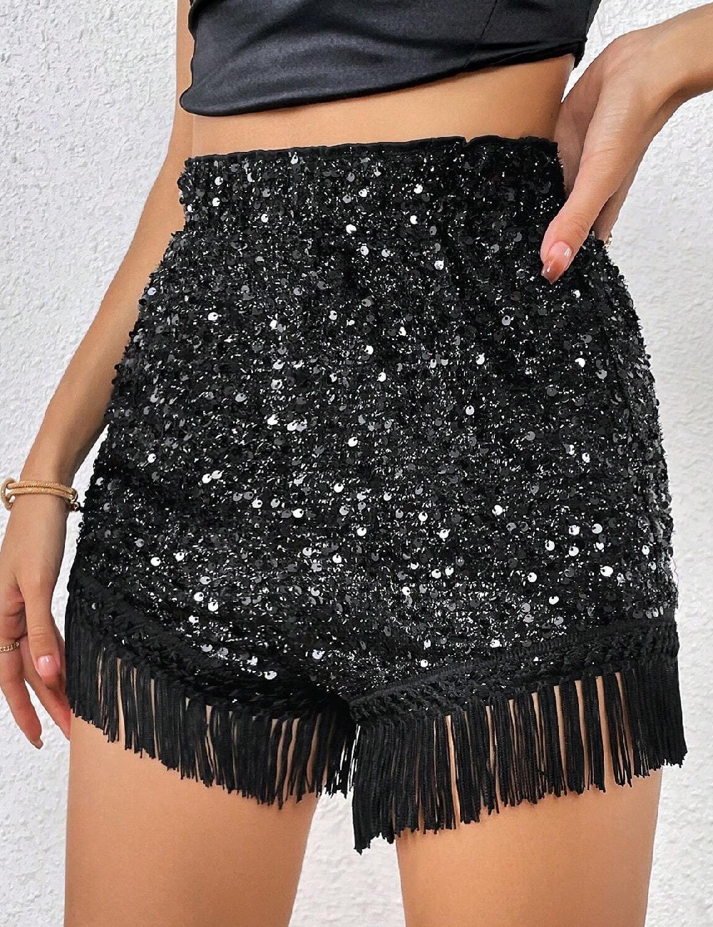 Pantaloni scurti SHEIN, negru - 1 | YEO