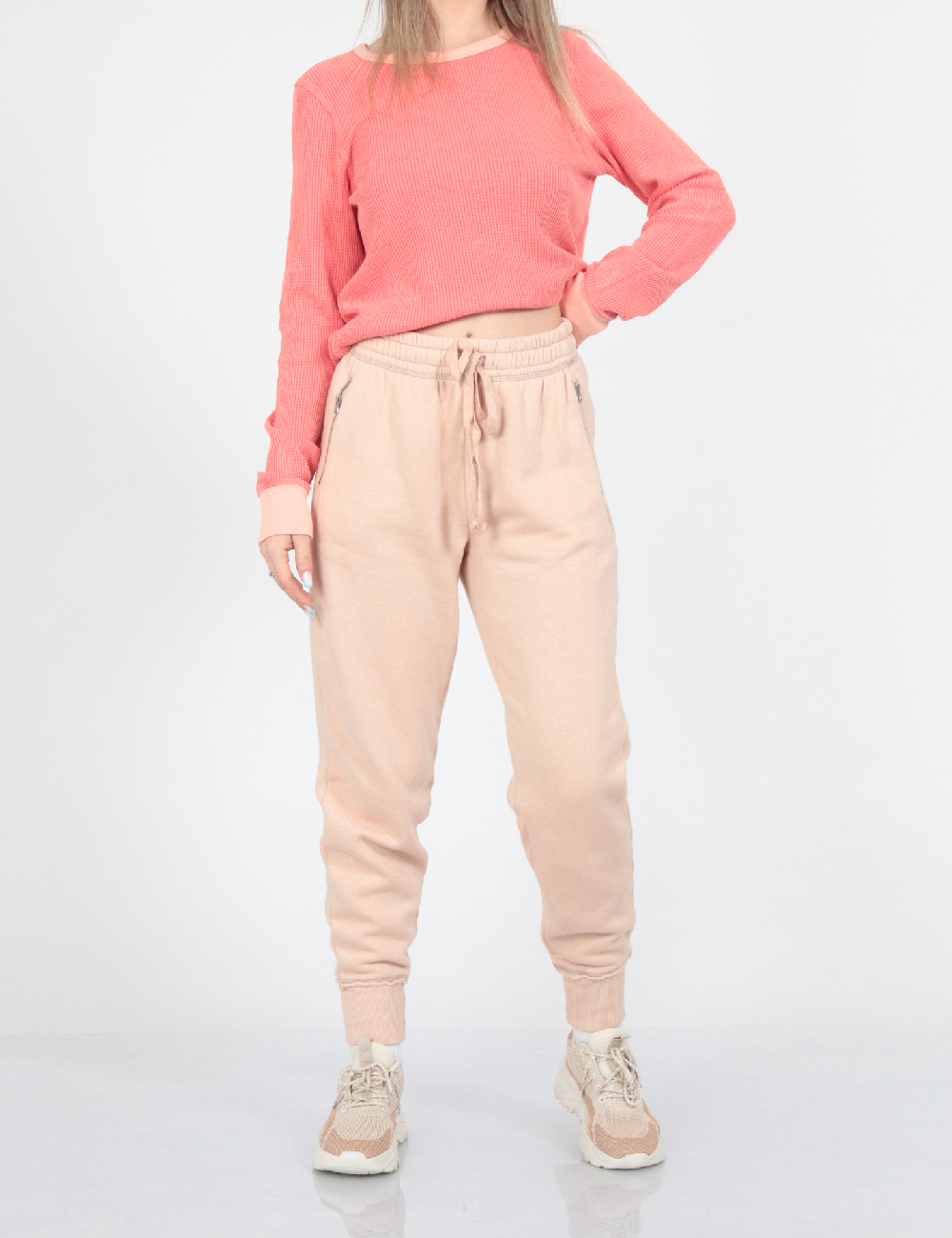 Pantaloni Aerie, crem