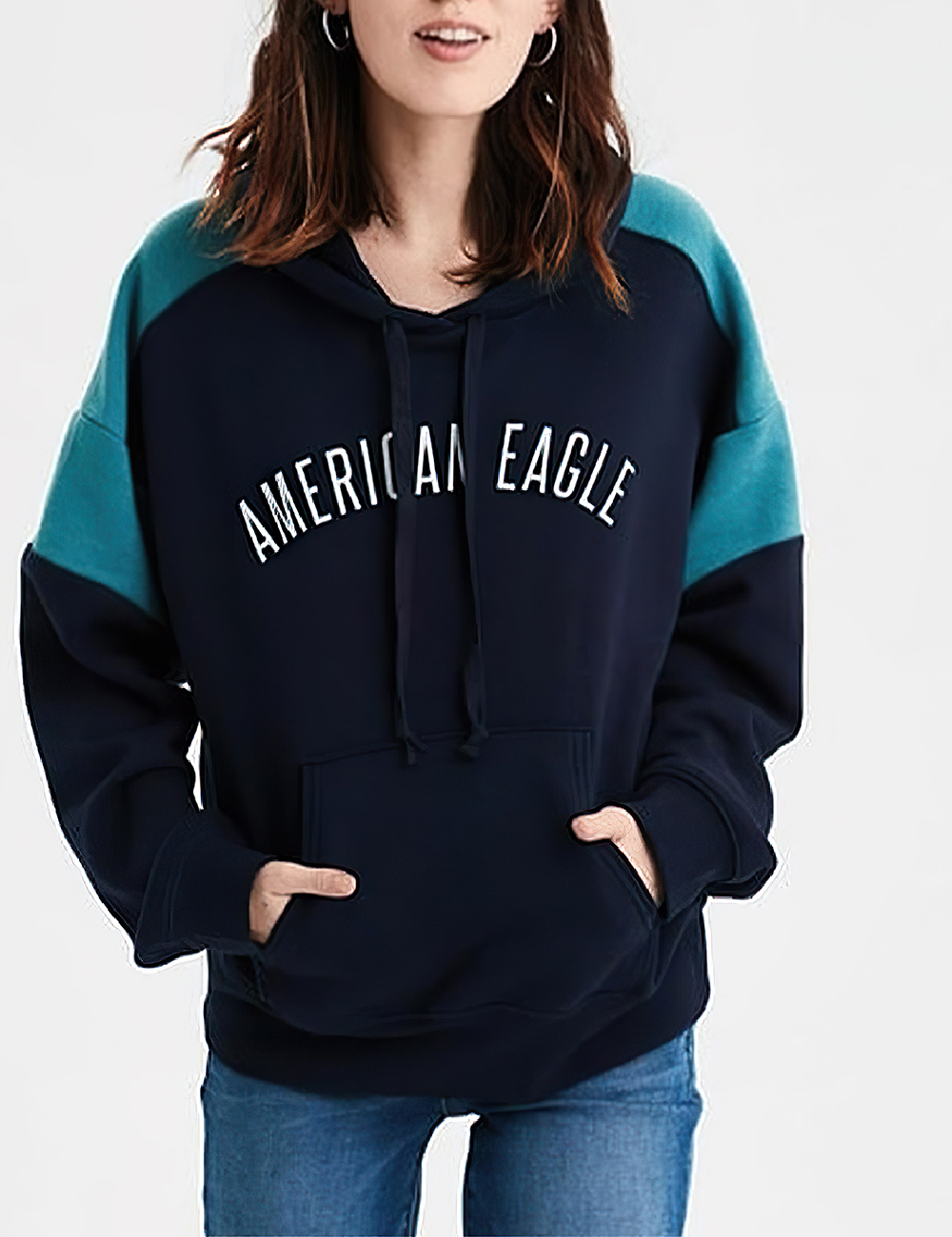 Hanorac Oversize American Eagle, bleumarin