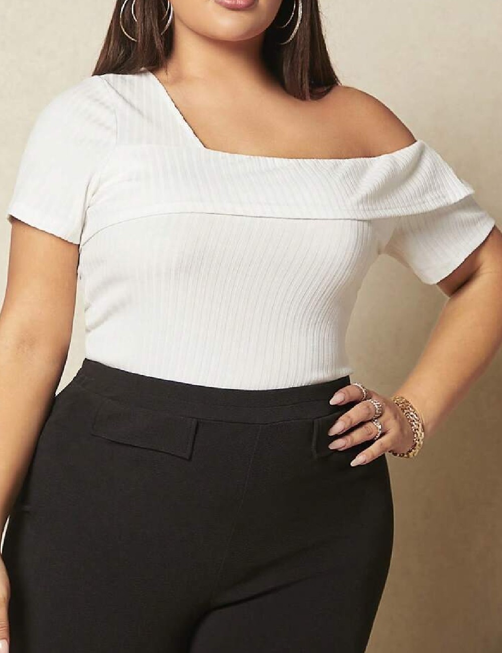Bluza SHEIN CURVE, alb - 1 | YEO