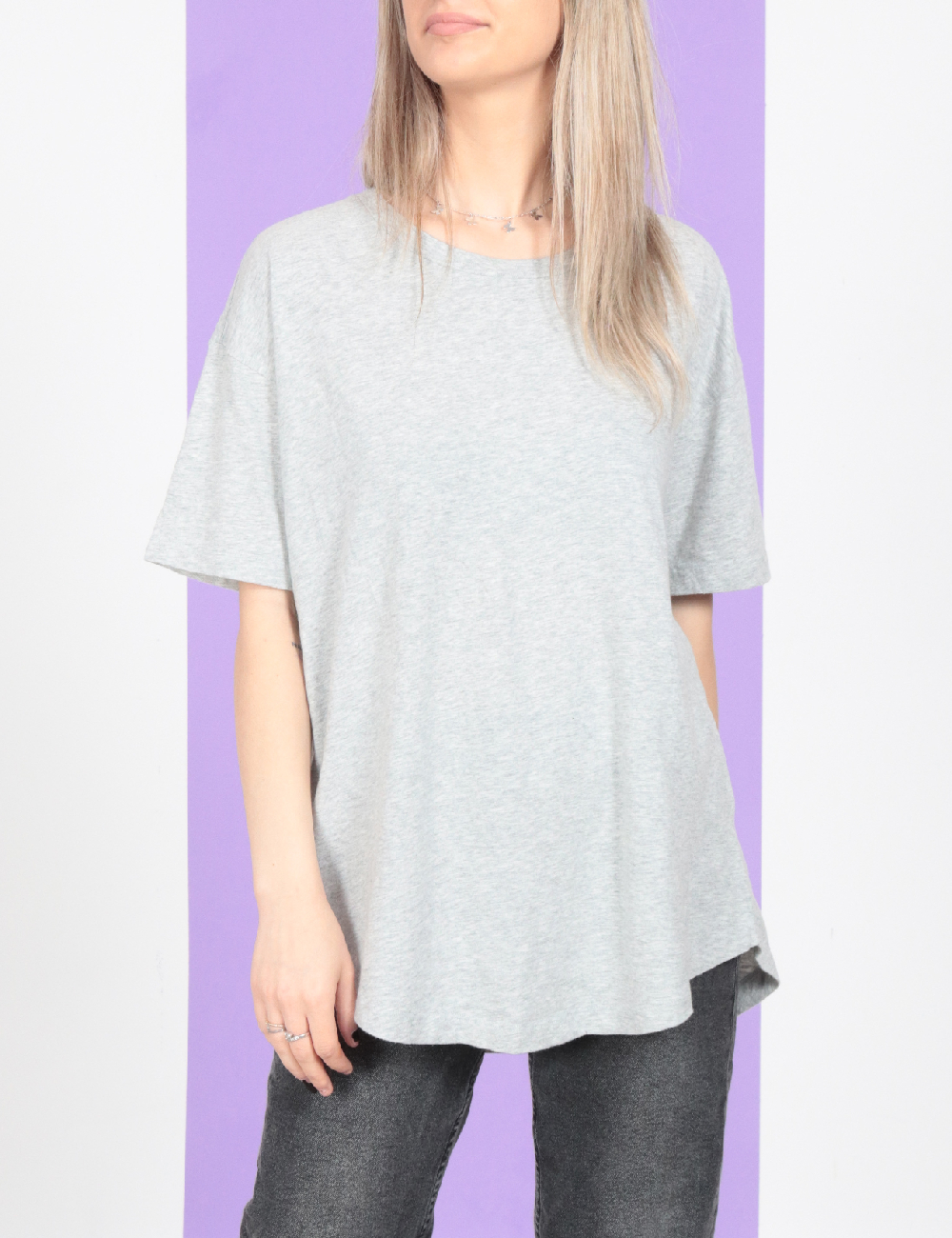 Tricou oversize aerie, gri