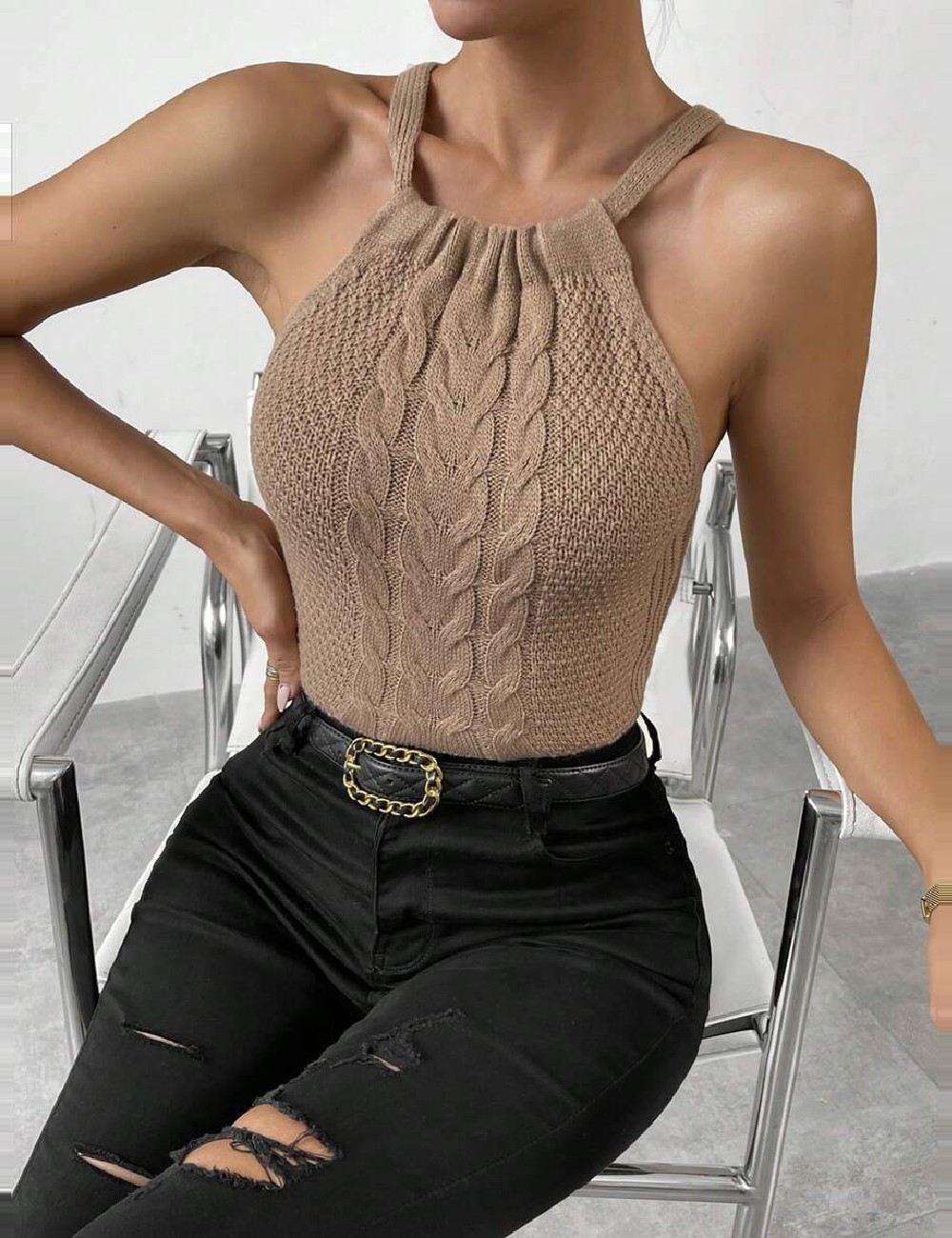 Top SHEIN, maro - 1 | YEO