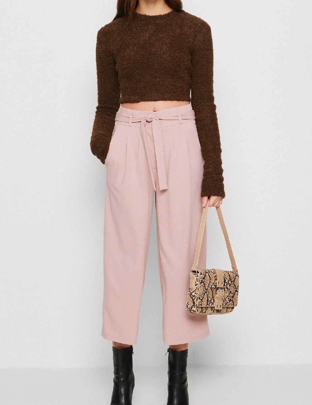 Pantaloni Jacqueline de Yong, roz pudra - 1 | YEO
