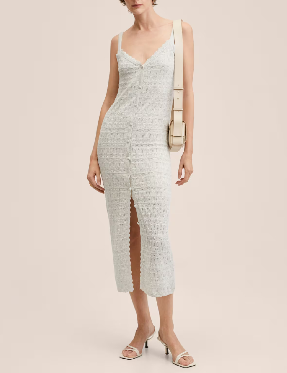 Rochie medie Mango, bej