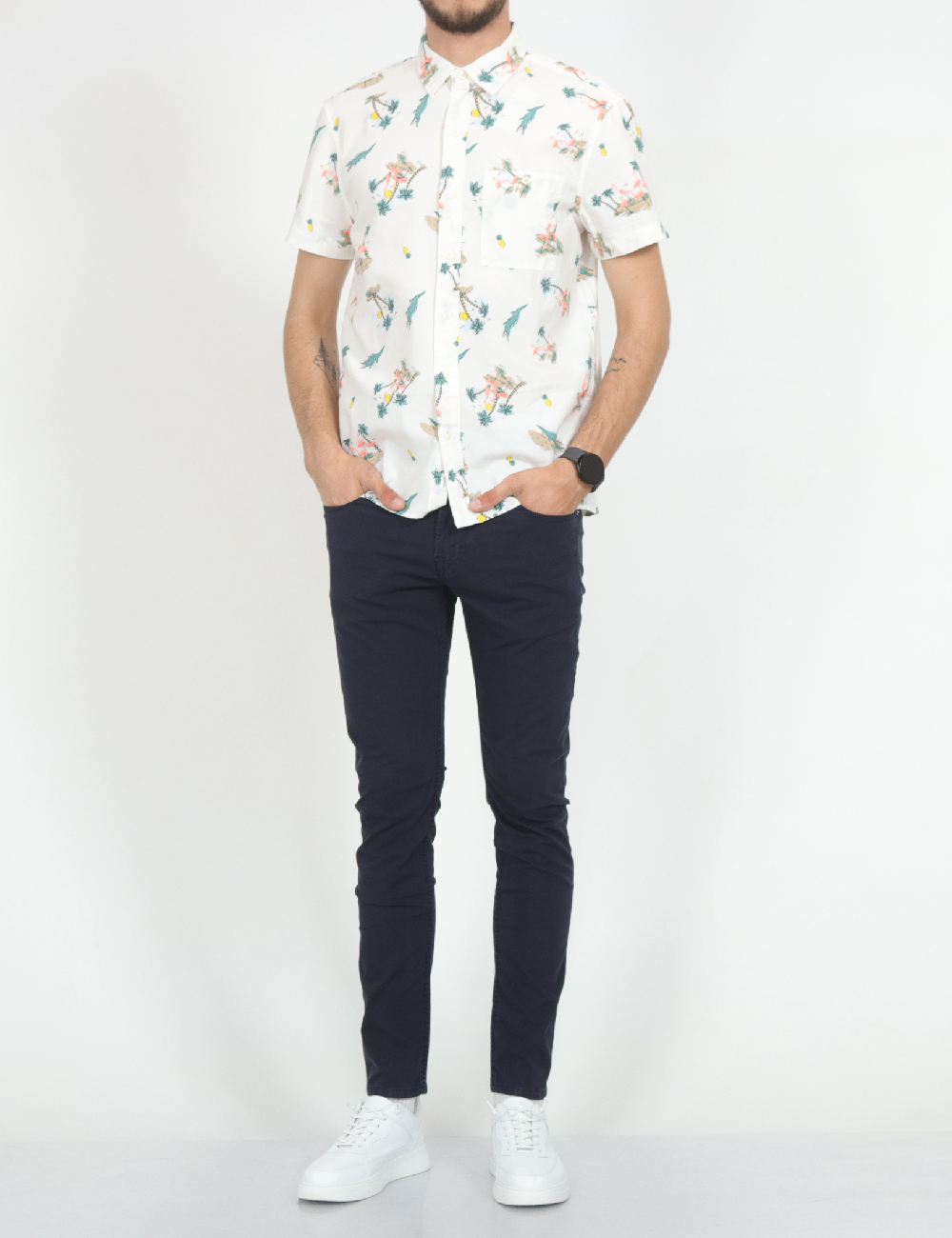 Pantaloni Guess, bleumarin