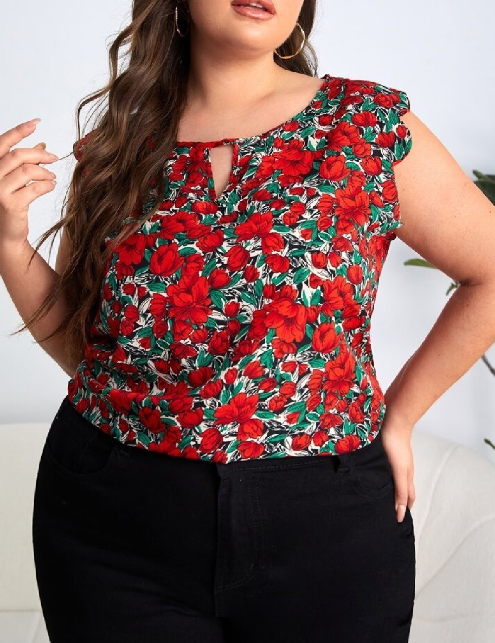 Bluza SHEIN CURVE, rosu - 1 | YEO