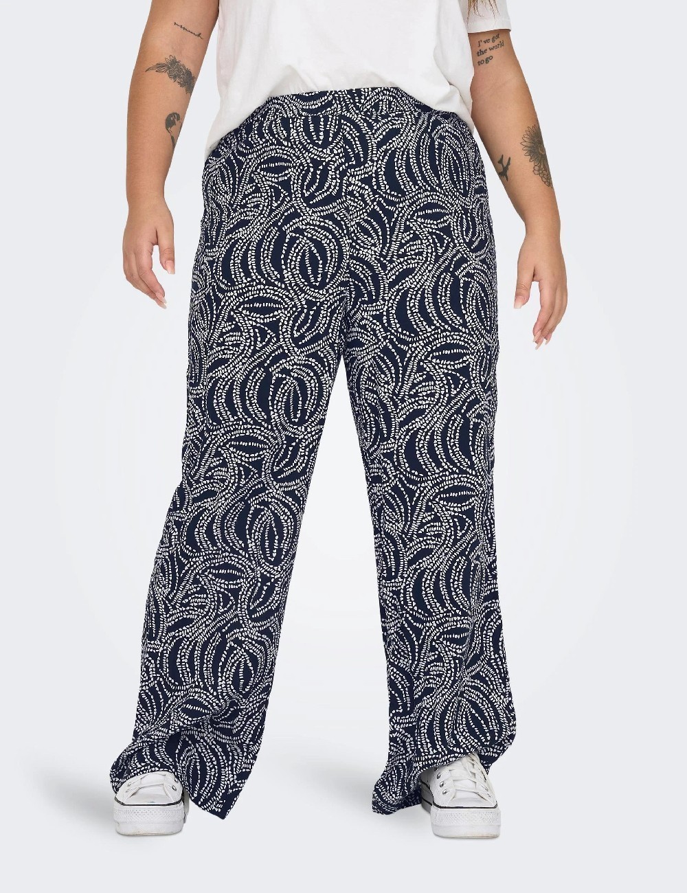 Pantaloni Only Carmakoma, bleumarin inchis - 1 | YEO