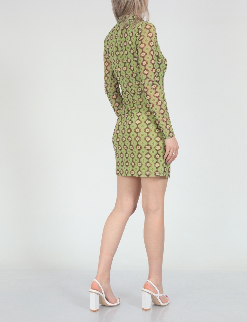 Rochie scurta Neon&Nylon, verde - 1 | YEO