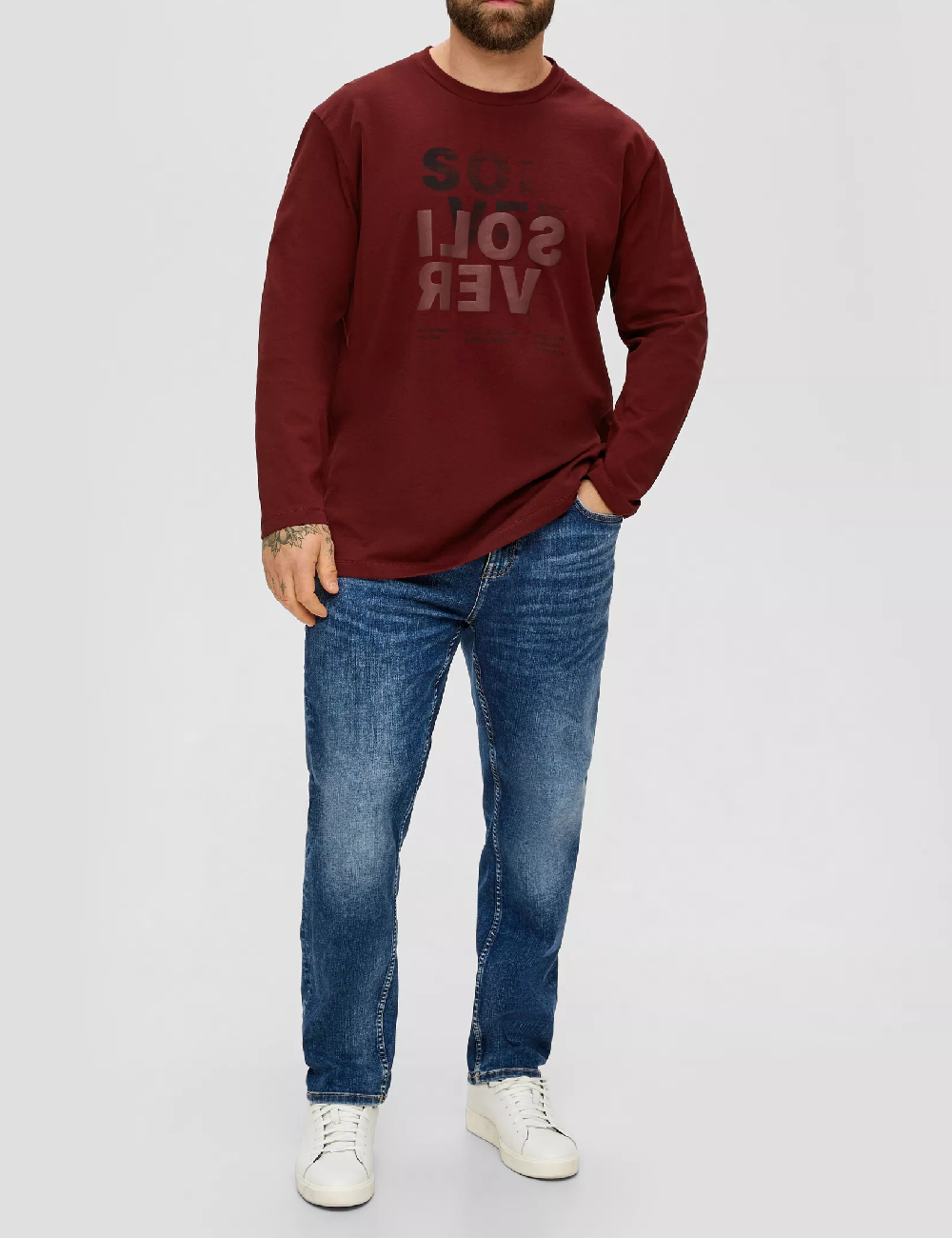 Bluza s.Oliver Plus Size Men, visiniu