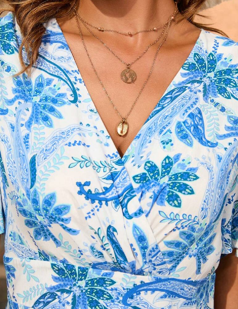 Rochie scurta Anany, albastru - 1 | YEO