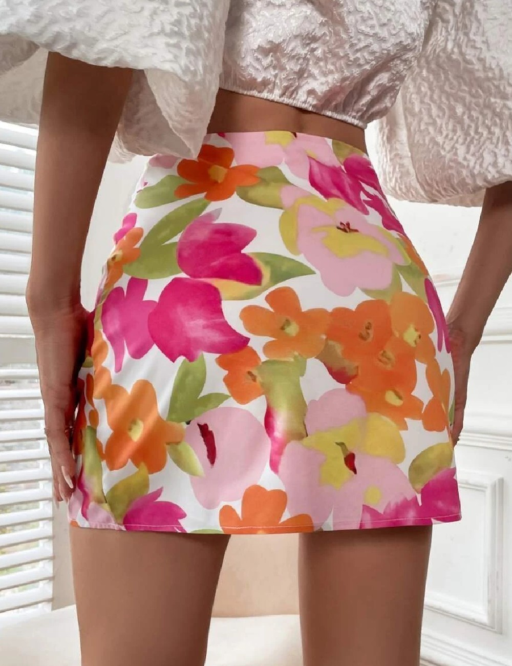 Fusta SHEIN, floral - 1 | YEO