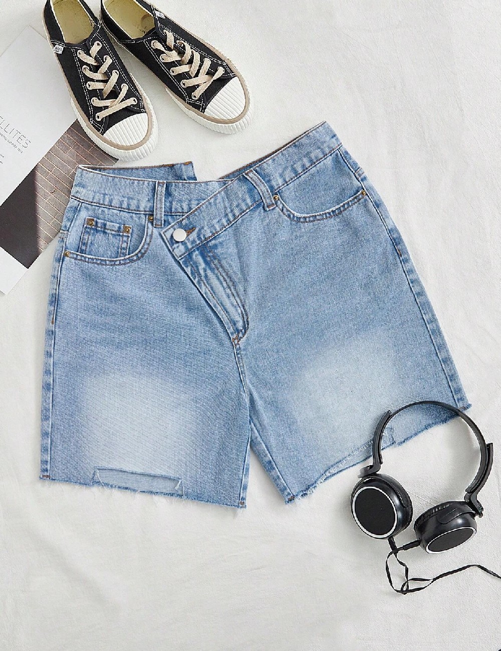 Pantaloni scurti SHEIN, albastru - 1 | YEO