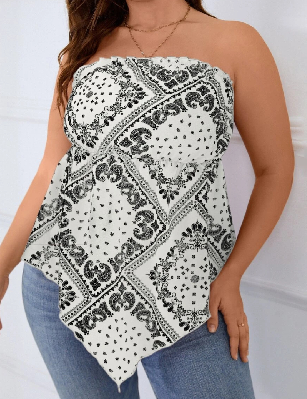Top SHEIN CURVE, alb
