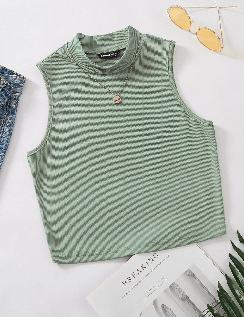 Top SHEIN CURVE, verde